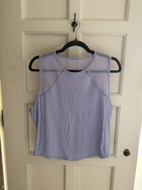Lululemon Tank Top 12 Lavender Mesh Panel Breathable Workout Athletic Top